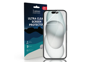 Lunso - iPhone 15 Plus - Duo Pack (2 stuks) Beschermfolie - Full Cover Screen protector