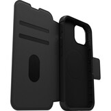 iPhone 15 Otterbox Strada Case leren bookcase hoesje - Zwart