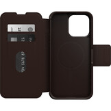 iPhone 15 Pro Max Otterbox Strada Case leren bookcase hoesje - Bruin