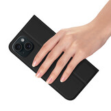 iPhone 15 Slim Bookcase hoesje - Zwart