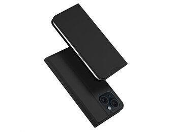Dux Ducis - iPhone 15 - Slim bookcase hoesje - Zwart