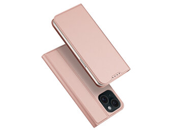 Dux Ducis - iPhone 15 - Slim bookcase hoesje - Rose Goud