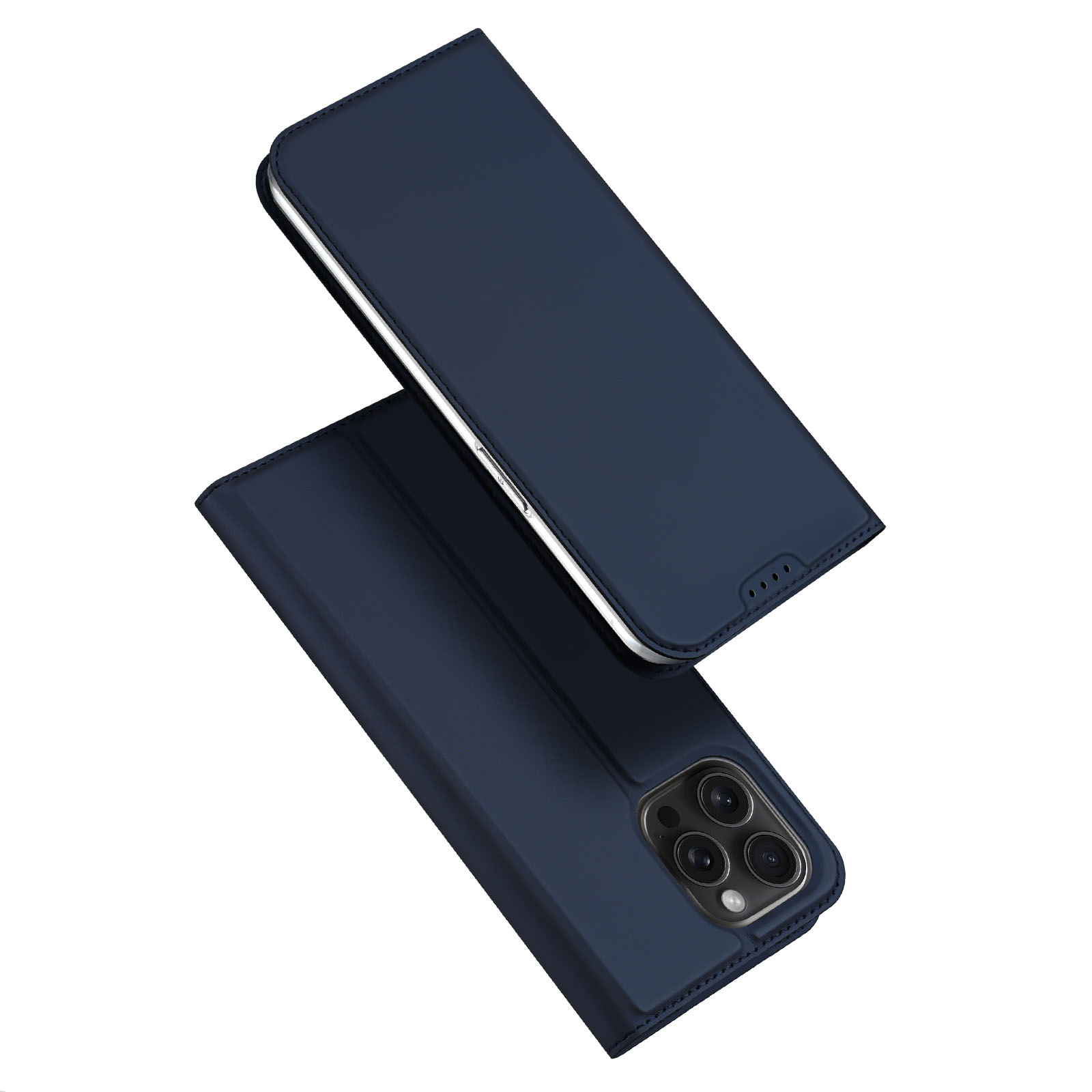 iPhone 15 Pro Slim Bookcase hoesje - Donkerblauw