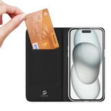 iPhone 15 Plus Slim Bookcase hoesje - Zwart