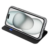 iPhone 15 Plus Slim Bookcase hoesje - Zwart