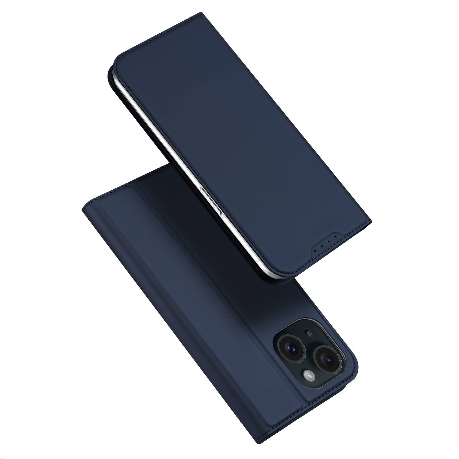 Dux Ducis - iPhone 15 Plus - Slim bookcase hoesje - Donkerblauw