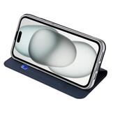 iPhone 15 Plus Slim Bookcase hoesje - Donkerblauw