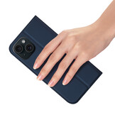 iPhone 15 Plus Slim Bookcase hoesje - Donkerblauw