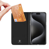 iPhone 15 Pro Max Slim Bookcase hoesje - Zwart