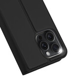 iPhone 15 Pro Max Slim Bookcase hoesje - Zwart