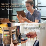 iPhone 15 Plus Vintage 2 in 1 portemonnee hoes - Bruin