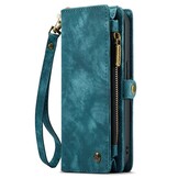 iPhone 15 Pro Vintage 2 in 1 portemonnee hoes - Lichtblauw