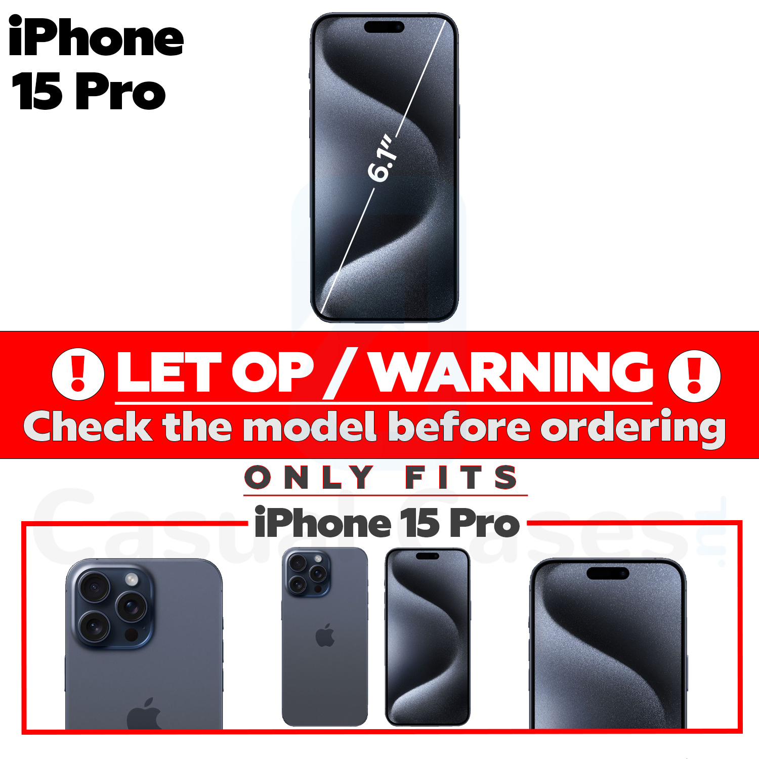 iPhone 15 Pro Vintage 2 in 1 portemonnee hoes - Rood