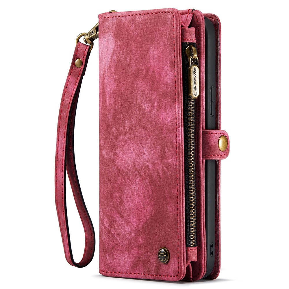 iPhone 15 Pro Vintage 2 in 1 portemonnee hoes - Rood