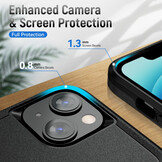 iPhone 15 Plus Armor backcover hoes met ringhouder - Zwart