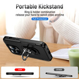 iPhone 15 Pro Max Armor backcover hoes met ringhouder - Zwart