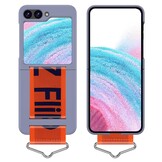Samsung Galaxy Z Flip5 Hoes met band - Lavender/Oranje
