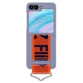 Samsung Galaxy Z Flip5 Hoes met band - Lavender/Oranje