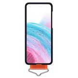 Samsung Galaxy Z Flip5  Hoes met band - Donkerblauw/Oranje