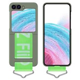 Samsung Galaxy Z Flip5  Hoes met band - Lichtgroen/Groen