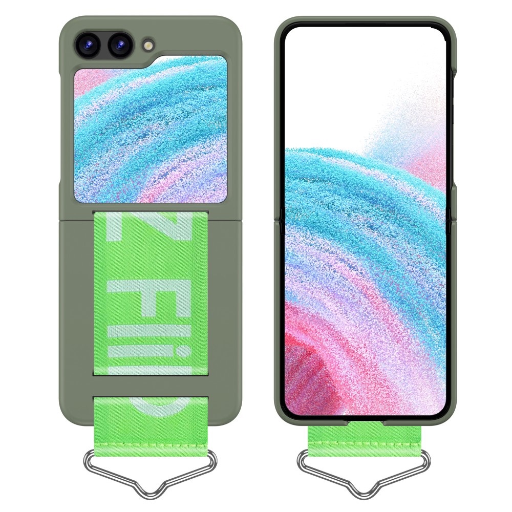 Samsung Galaxy Z Flip5  Hoes met band - Lichtgroen/Groen