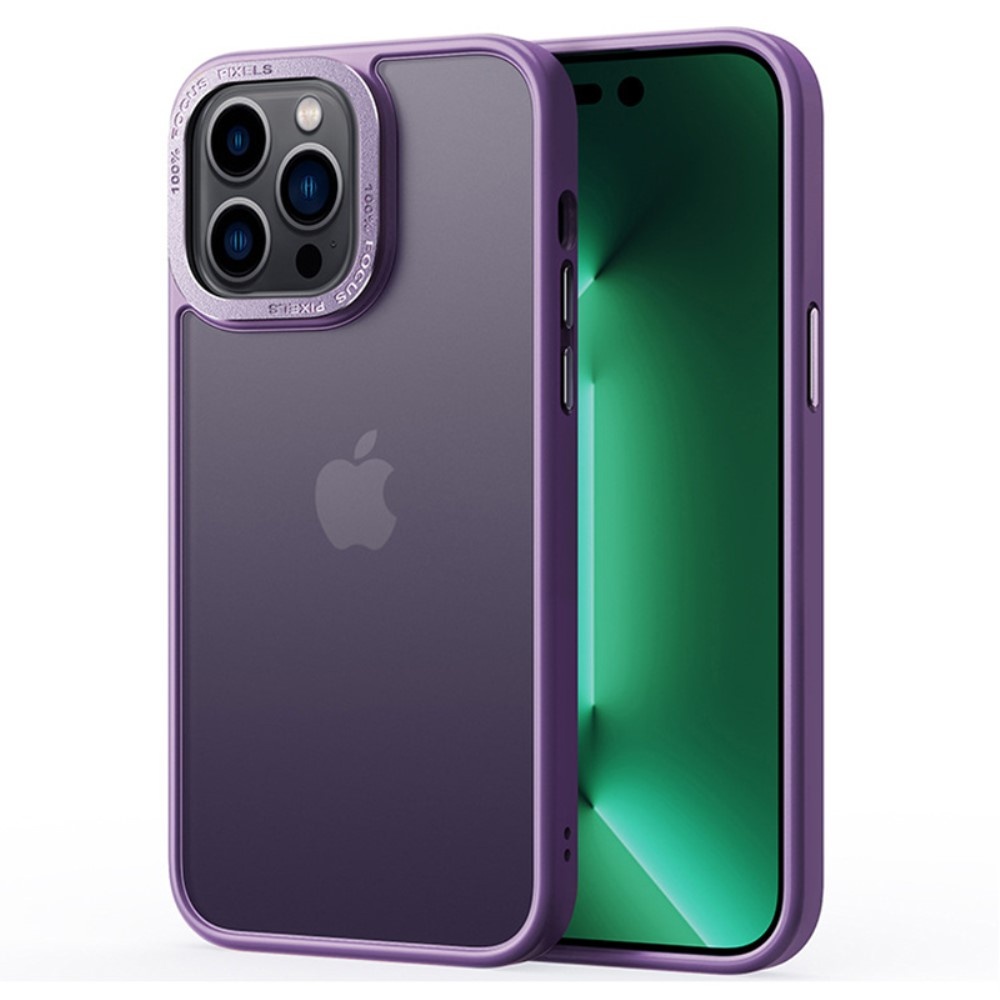 iPhone 15 Pro Max back cover hoesje - Metalen ring Paars