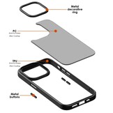 iPhone 15 Pro Max back cover hoesje - Metalen ring Lichtblauw