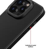 iPhone 15 Pro Max back cover hoesje - Metalen ring Lichtblauw