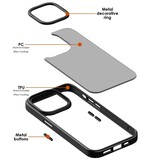 iPhone 15 Plus back cover hoesje - Metalen ring Lichtroze