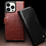 iPhone 15 Plus leren bookcase hoes - Cognac