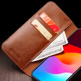 iPhone 15 Plus leren bookcase hoes - Cognac