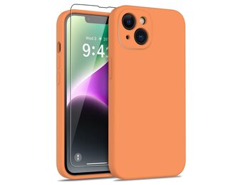 Lunso - iPhone 15 - Hoesje Flexibel silicone Backcover - Oranje
