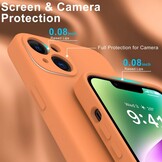 iPhone 15 Hoesje Flexibel silicone Backcover - Oranje + Gratis beschermglas