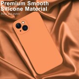 iPhone 15 Hoesje Flexibel silicone Backcover - Oranje + Gratis beschermglas