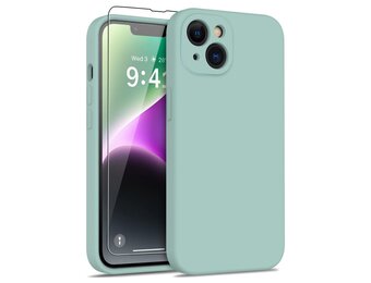 Lunso - iPhone 15 - Hoesje Flexibel silicone Backcover - Mint groen