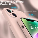 iPhone 15 Hoesje Flexibel silicone Backcover - Lichtroze + Gratis beschermglas