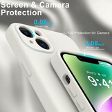 iPhone 15 Hoesje Flexibel silicone Backcover - Beige + Gratis beschermglas