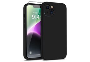 Lunso - iPhone 15 - Hoesje Flexibel silicone Backcover - Zwart