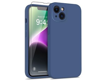 Lunso - iPhone 15 - Hoesje Flexibel silicone Backcover - Donkerblauw