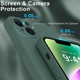 iPhone 15 Hoesje Flexibel silicone Backcover - Donkergroen + Gratis beschermglas