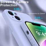 iPhone 15 Hoesje Flexibel silicone Backcover - Lila + Gratis beschermglas