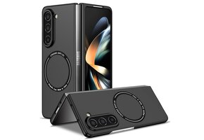 Lunso - Samsung Galaxy Z Fold5 - Magnetische hardcover hoes - Zwart