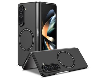 Lunso - Samsung Galaxy Z Fold5 - Magnetische hardcover hoes - Zwart