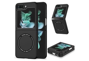 Lunso - Samsung Galaxy Z Flip5 - Magnetische hardcover hoes - Zwart