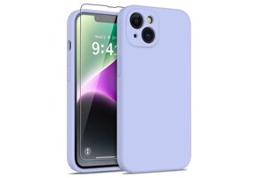 Lunso - iPhone 15 Plus - Hoesje Flexibel silicone Backcover - Lila