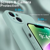 iPhone 15 Plus Hoesje Flexibel silicone Backcover - Mint groen + Gratis beschermglas