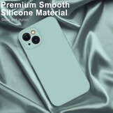 iPhone 15 Plus Hoesje Flexibel silicone Backcover - Mint groen + Gratis beschermglas