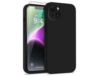 Lunso - iPhone 15 Plus - Hoesje Flexibel silicone Backcover - Zwart