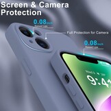 iPhone 15 Plus Hoesje Flexibel silicone Backcover - Lavendel + Gratis beschermglas
