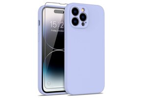 Lunso - iPhone 15 Pro - Hoesje Flexibel silicone Backcover - Lila